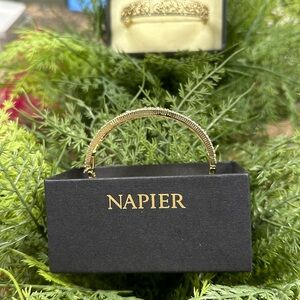 Napier bangle bracelet gold with diamond accent NWOT